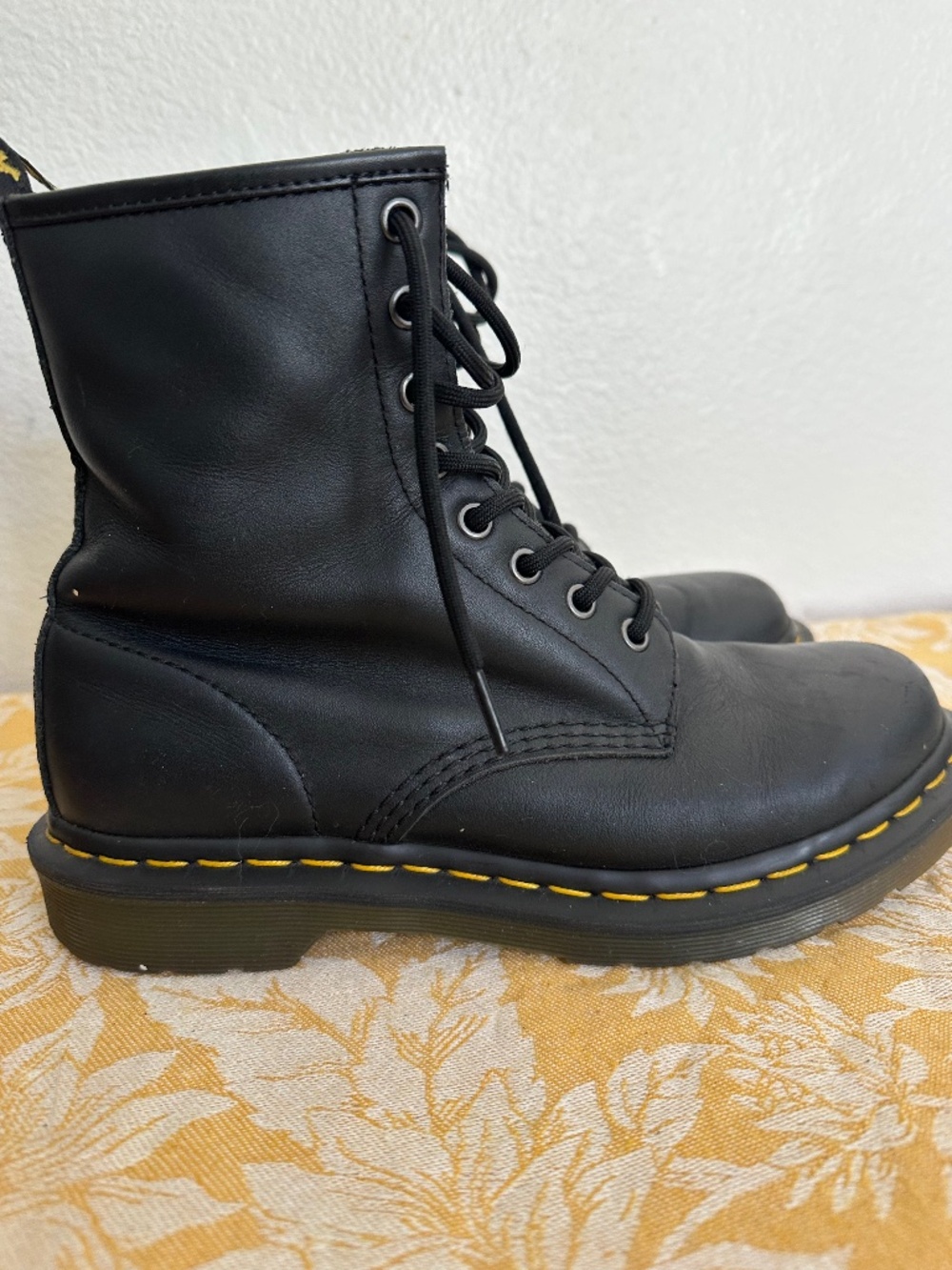 DR. MARINS BLACK 1460 Pascal LEATHER combat Dr. Martin sole Dr BOOTS - Picture 2 of 9